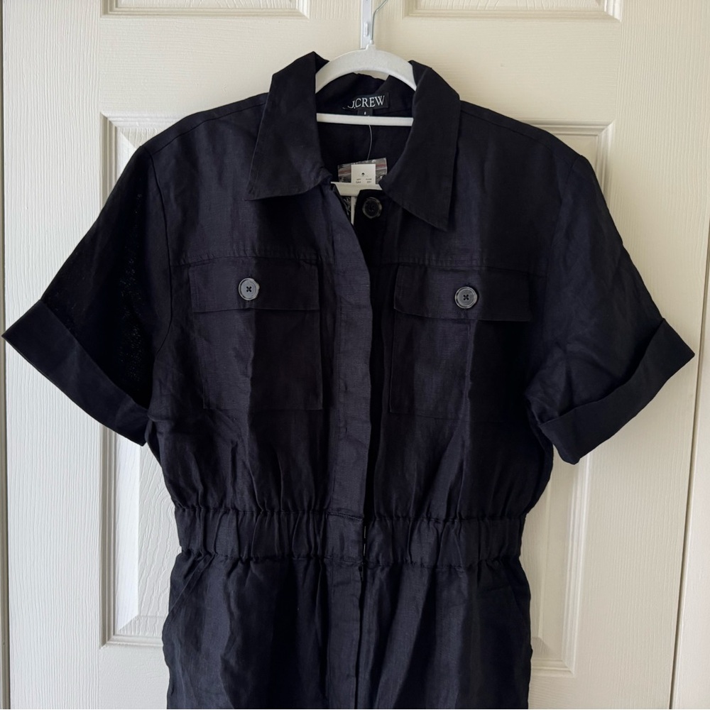 🚨PRICE DROP🚨 New J.Crew Linen Jumpsuit in black, size 8